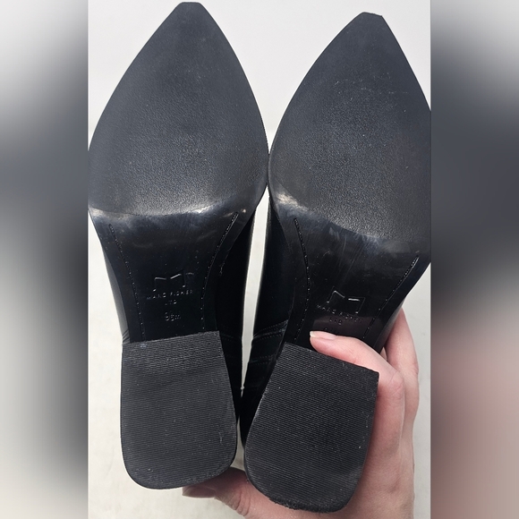 Marc Fisher Women's Oshay Black Pointed Block Leather Ankle Boots Size 9.5 - Picture 11 of 15